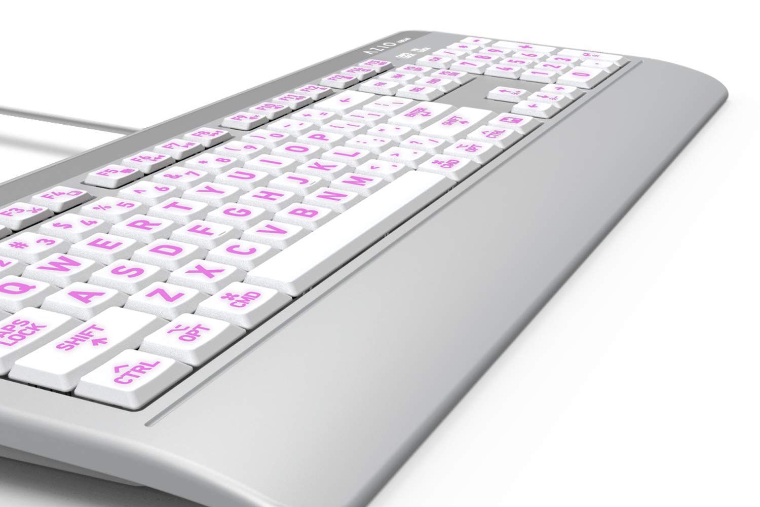 Amazon.com: Azio Vision Mac USB-C Keyboard, Backlit/Large Print, 3